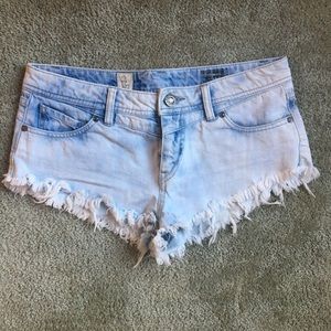 Volcom Distressed Light Denim Shorts